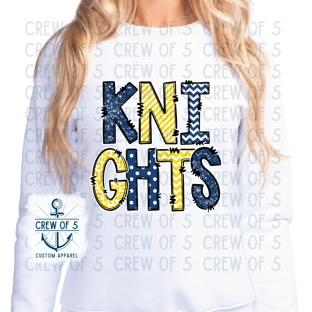 Knights Navy/Gold (Multiple Design Options)