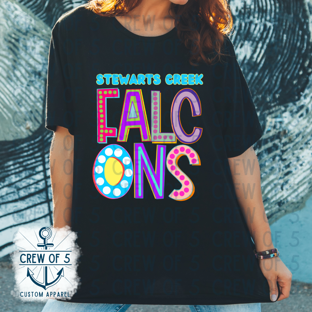 Stewarts Creek Falcons (Bright Design, Multiple Options)