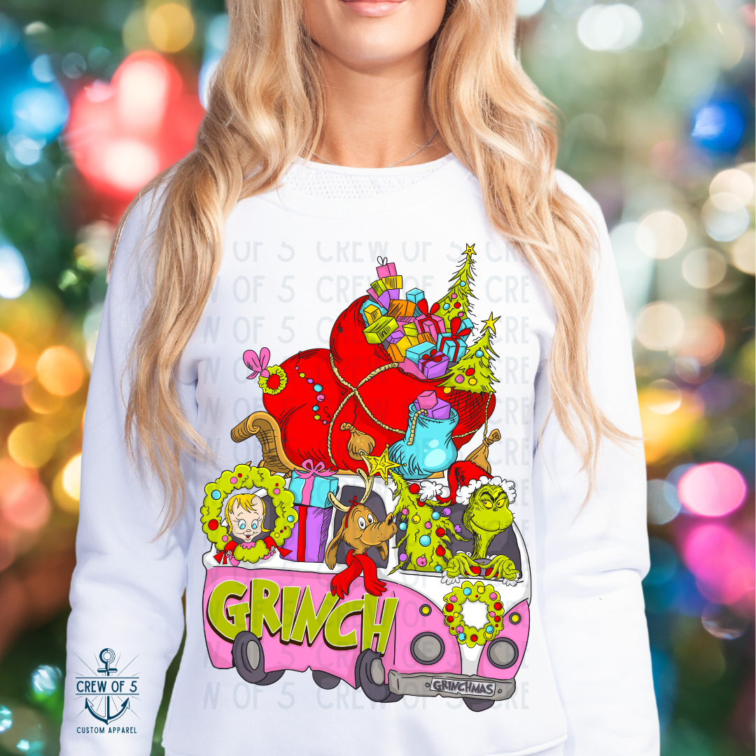 Christmas Green Guy Pink Van Load