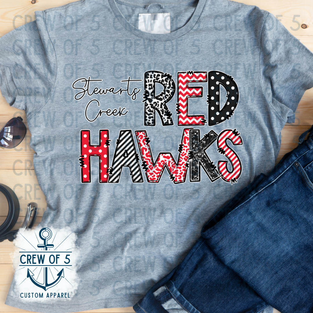 Stewarts Creek Redhawks (Red/Black, Multiple Options)