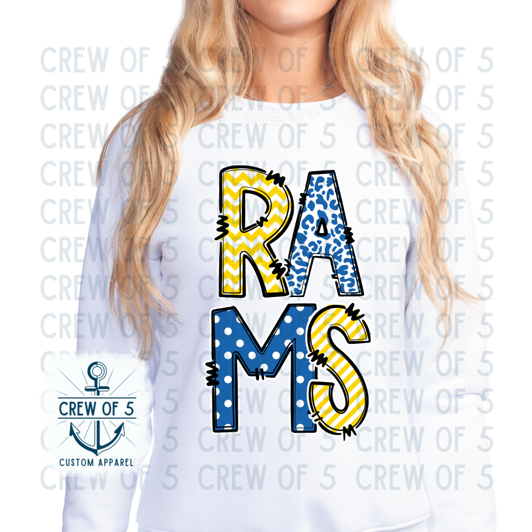 TFAA Rams Blue & Gold (Multiple Design Options)