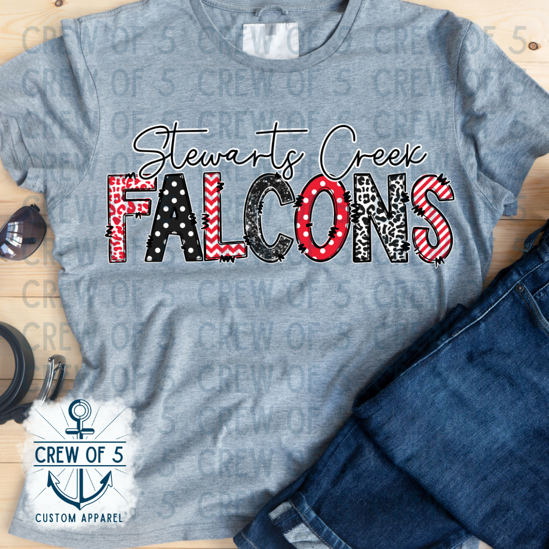 Stewarts Creek Falcons (Red/Black, Multiple Options)