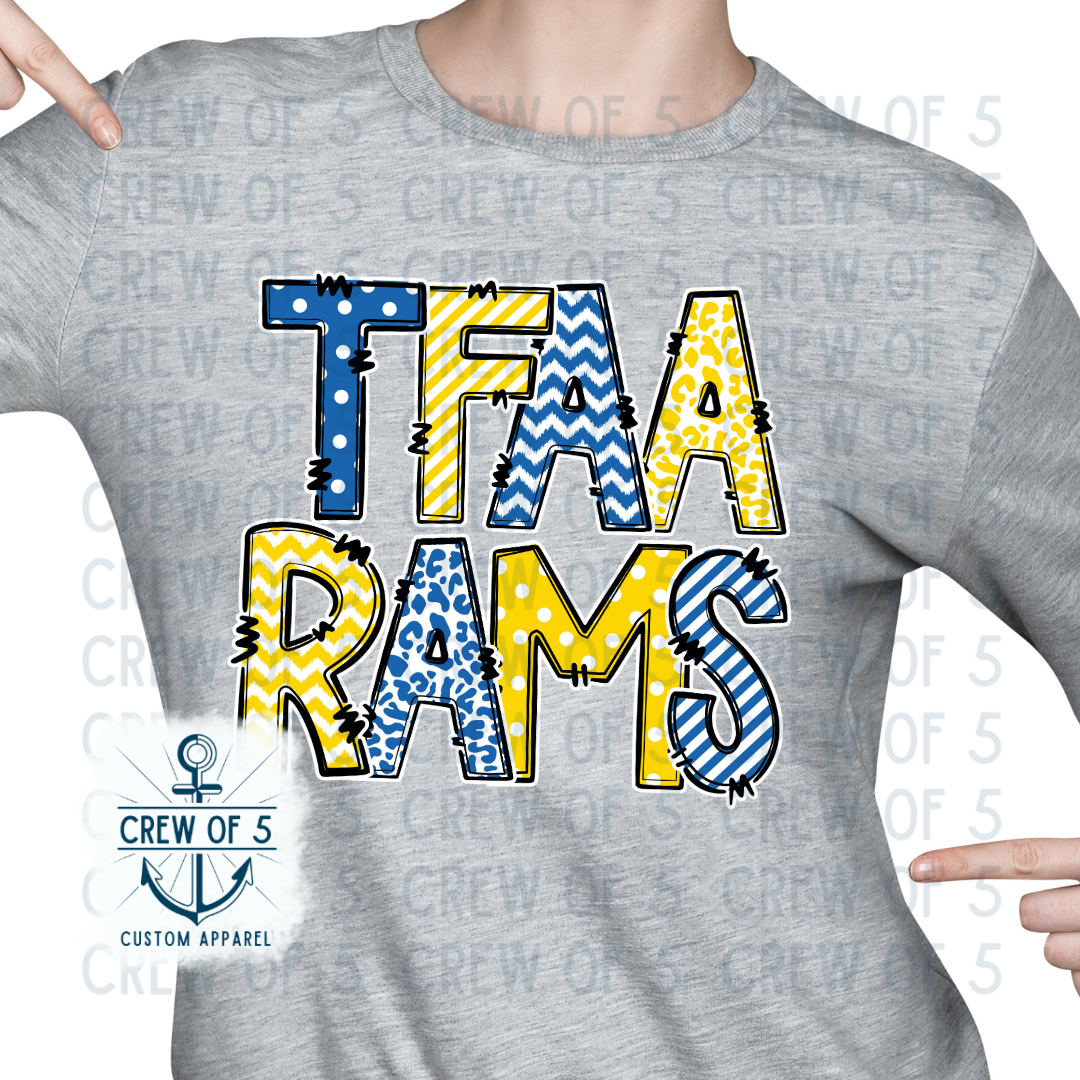 TFAA Rams Blue & Gold (Multiple Design Options)