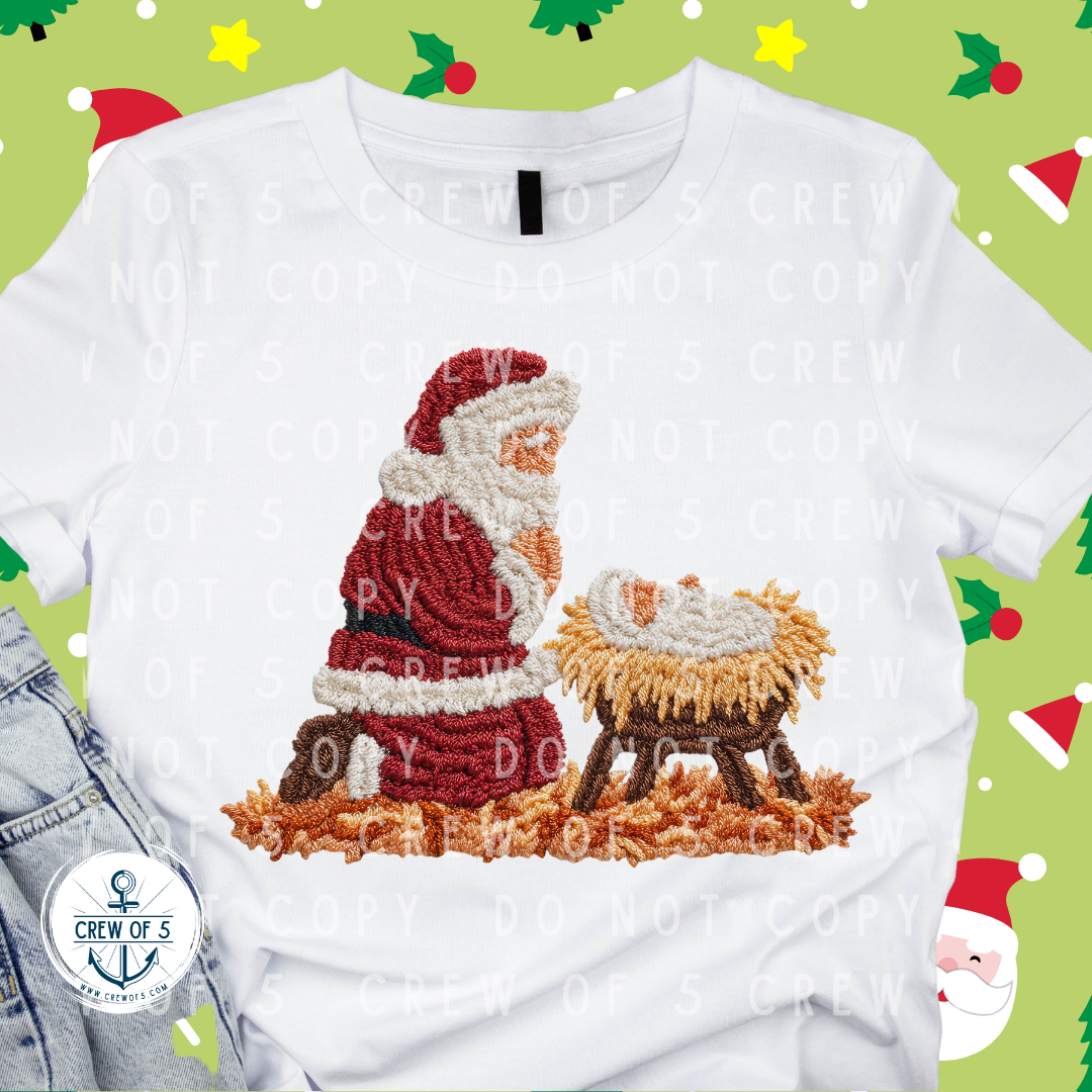 Baby Jesus + Santa (Faux Knit)