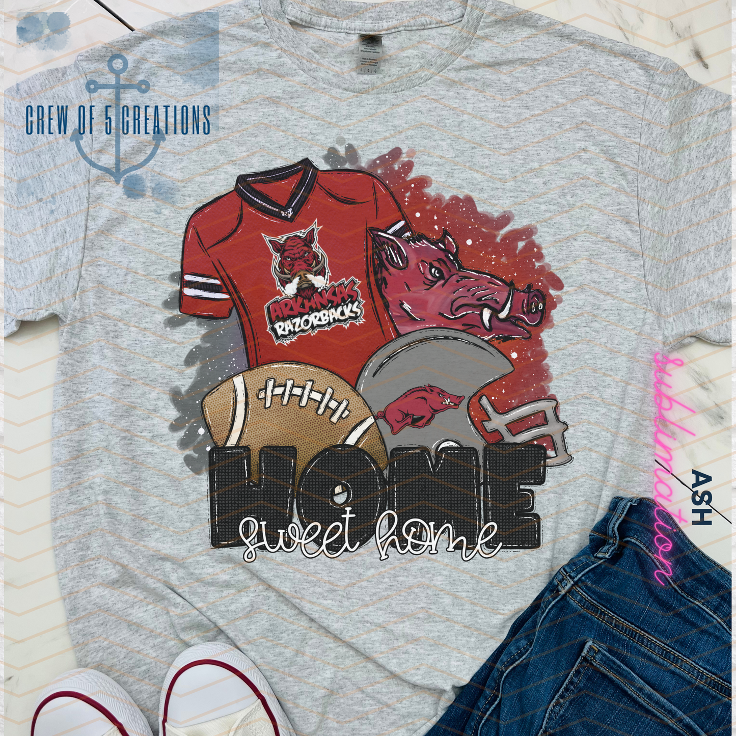 College Home Sweet Home Long Sleeve Tee (Multiple Schools Included)