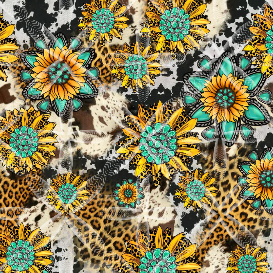 Gemstones, Sunflowers & Cowhide 20 oz Tumbler