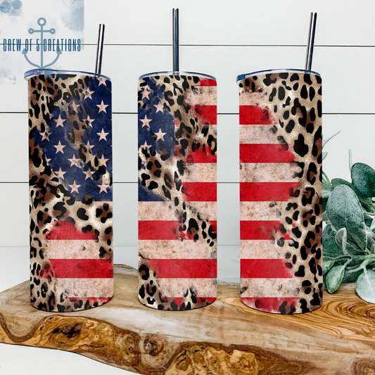 Leopard Flag 20 oz Tumbler