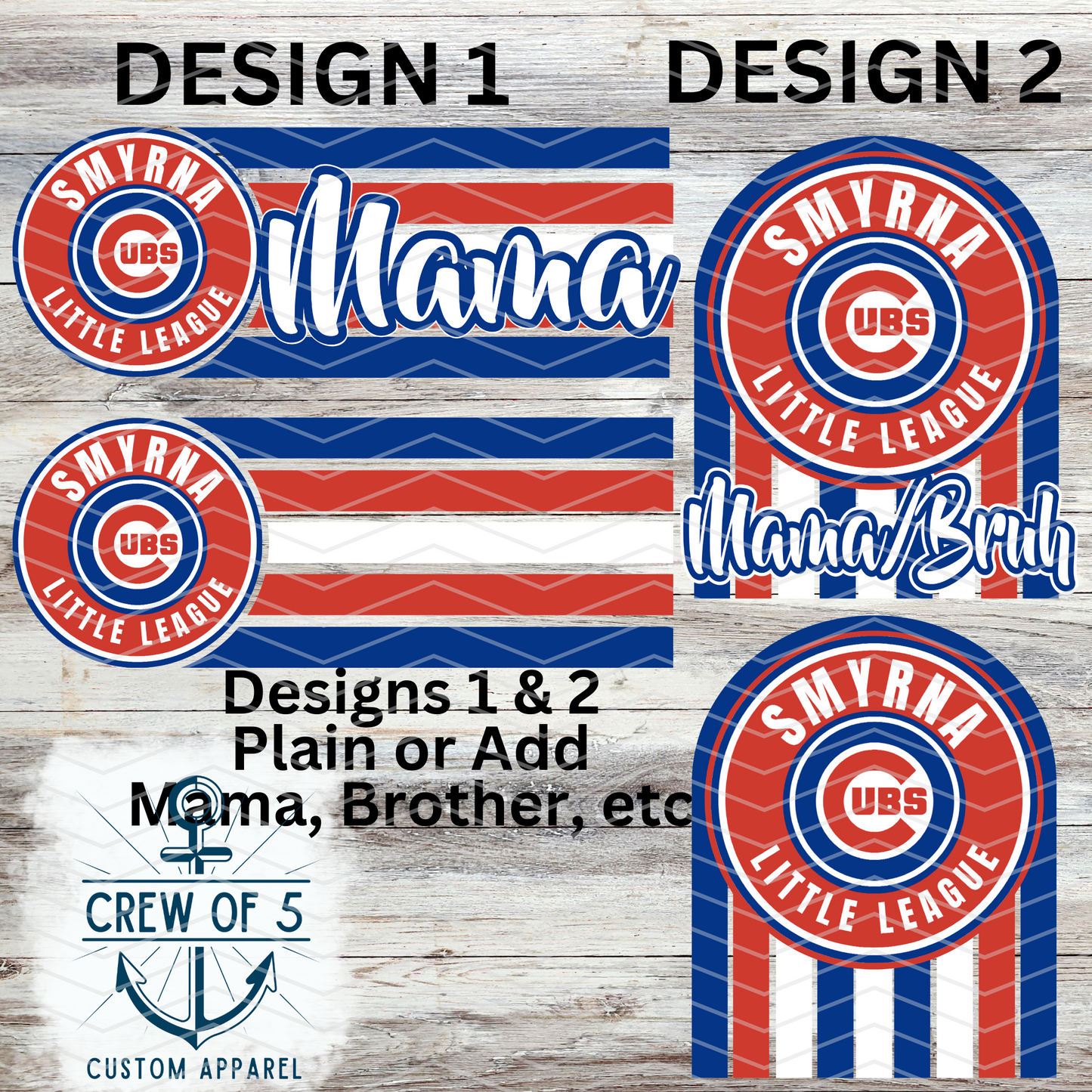 Smyrna Cubs (6 Design Options)