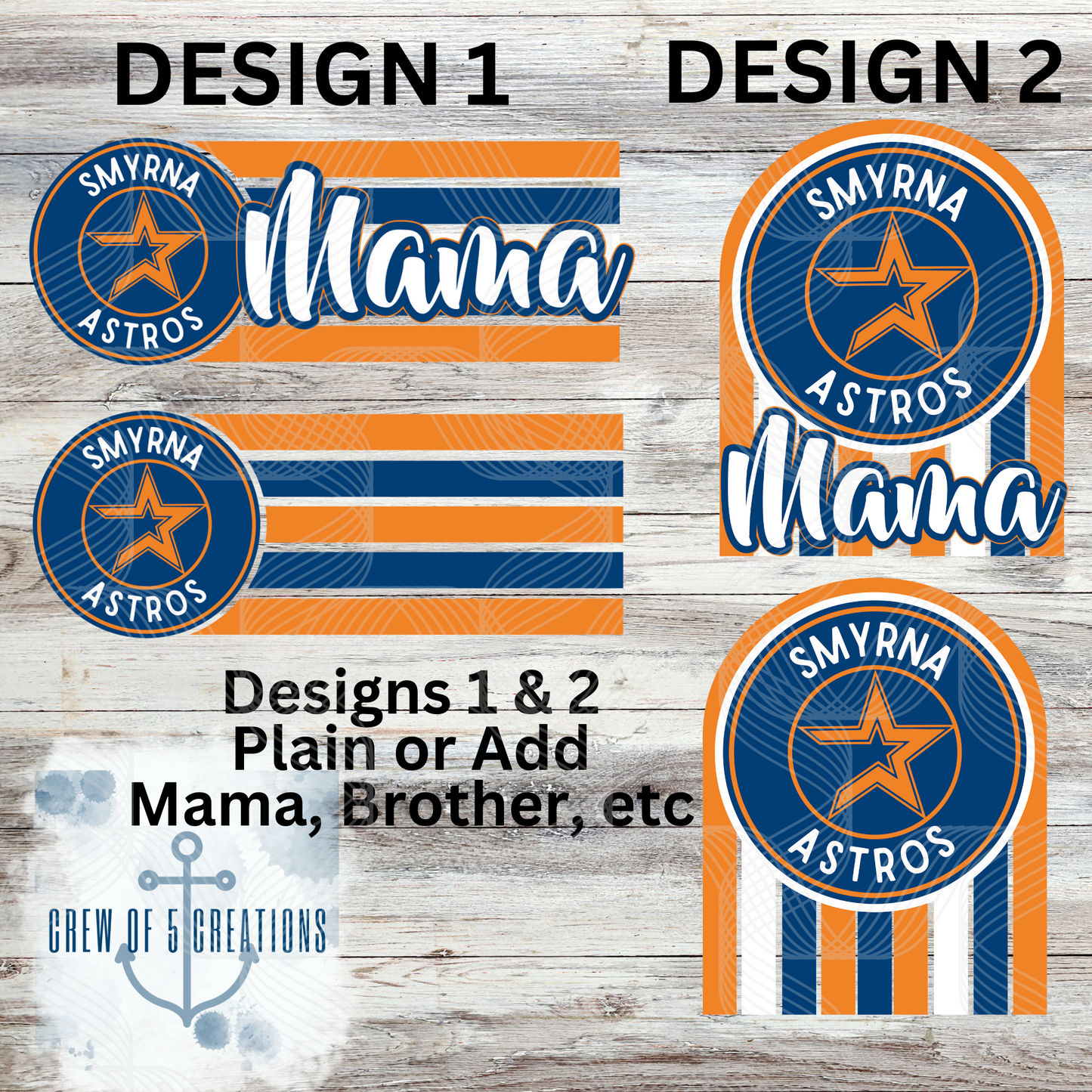 Smyrna Astros (6 Design Options)