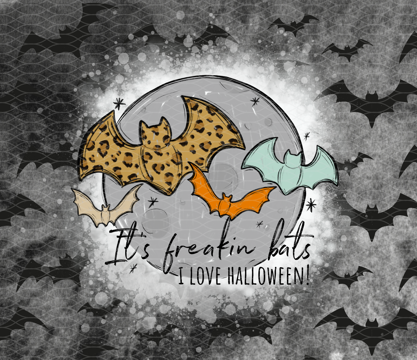It's Freakin' Bats . . . I Love Halloween (2) 20 oz Tumbler