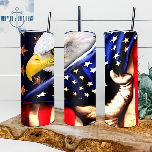 American Flag with Eagle 20 oz Tumbler