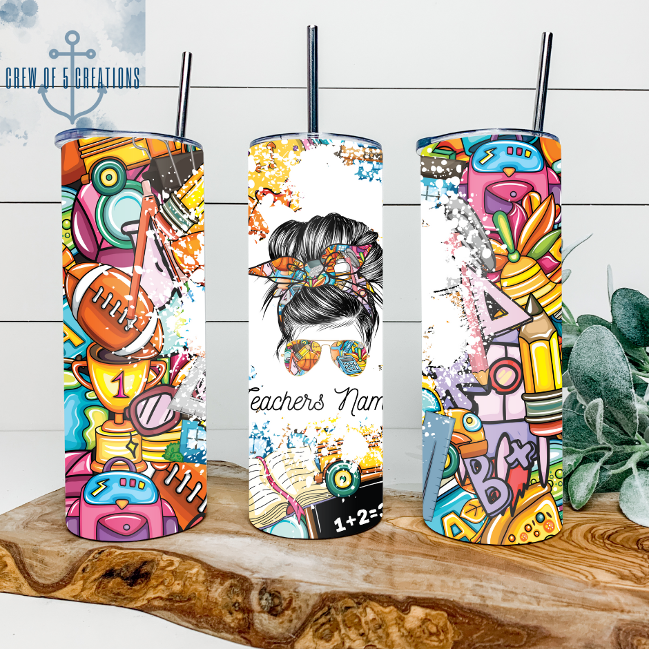 Teacher with Custom Name 20 oz Tumbler