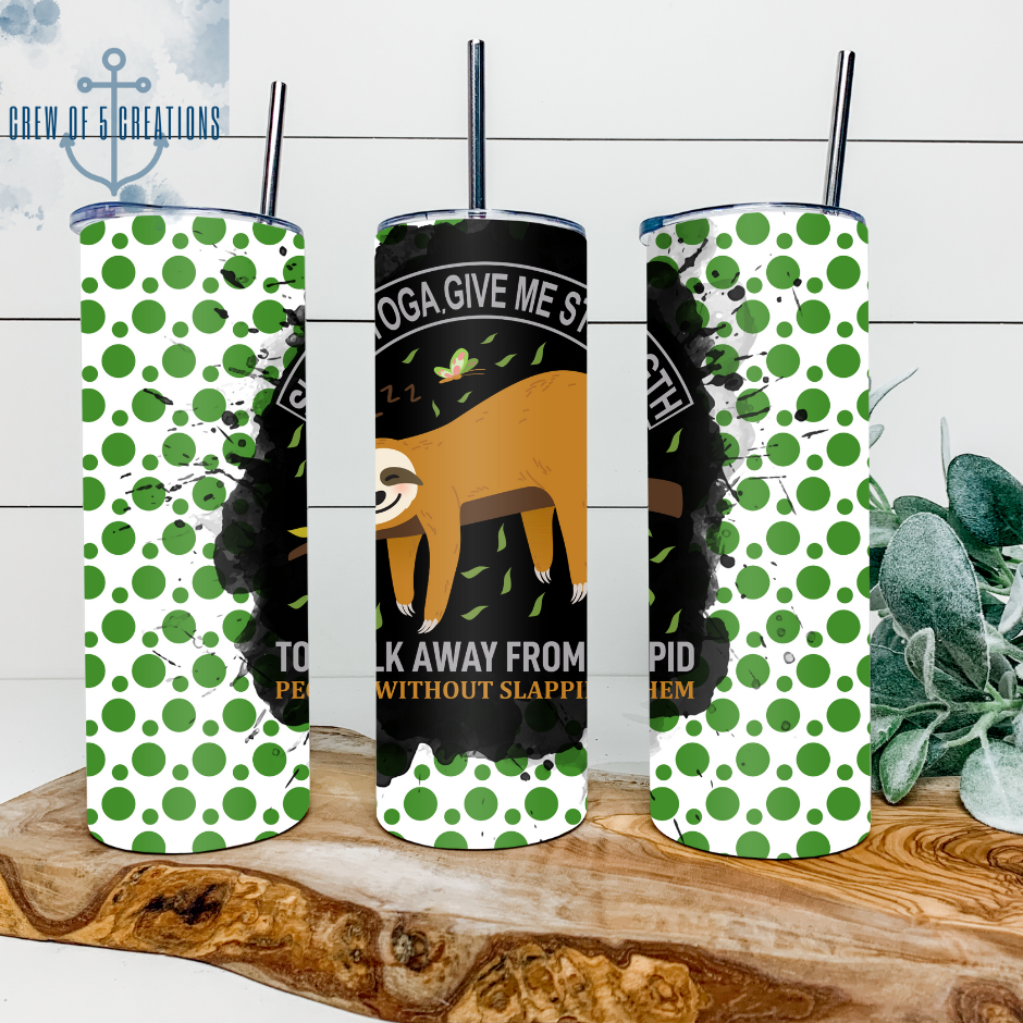 Yoga Sloth 20 oz Tumbler (2 Design Options)