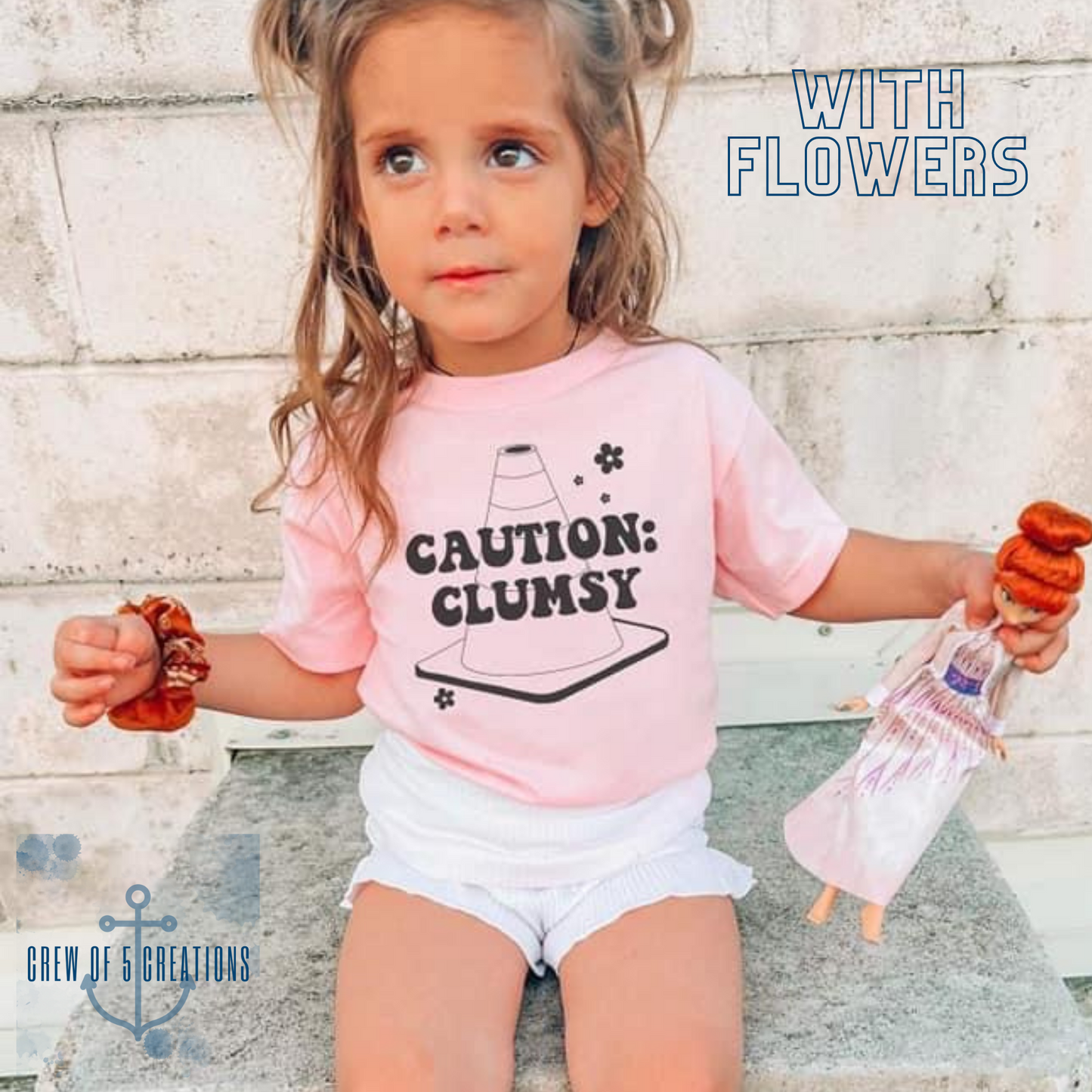 Caution Clumsy Custom Childrens Tee (Multiple Options)