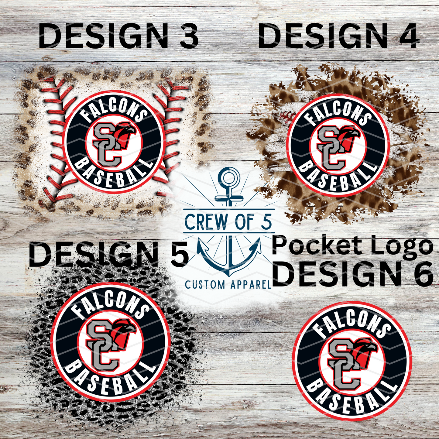 Falcons Baseball (6 Design Options)