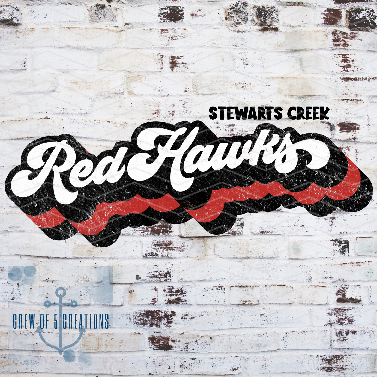 Retro Stewarts Creek, Cardinals, Falcons, RedHawks, Creek XC & Robotics Custom Tie Dye Short