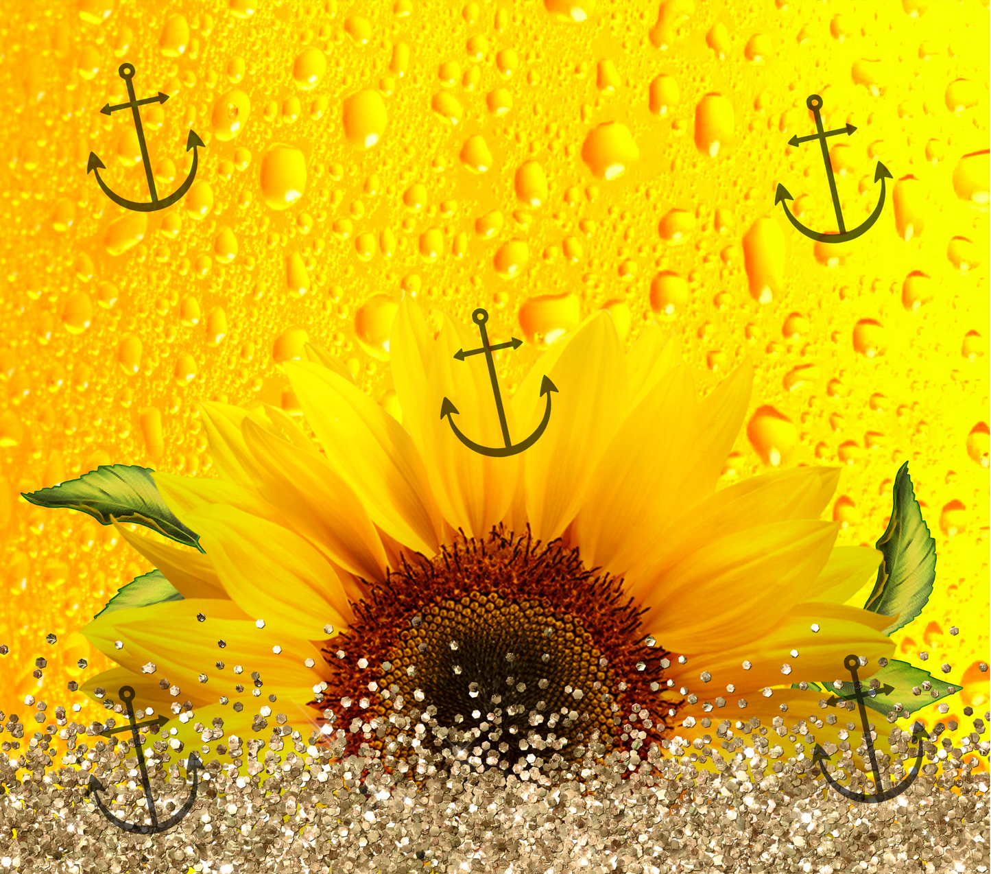 Sunflower with Glitter 20 oz Tumbler