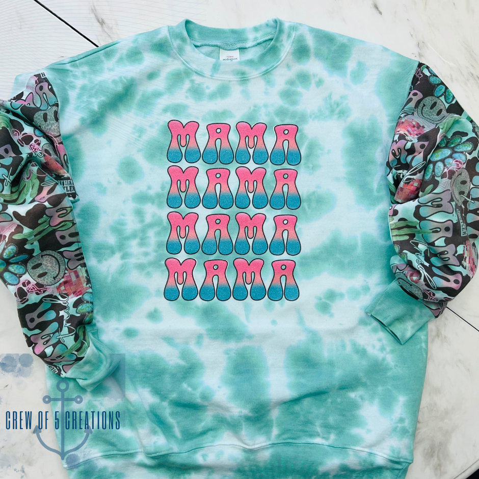 LARGE - Mama Tie Dyed Sweatshirt