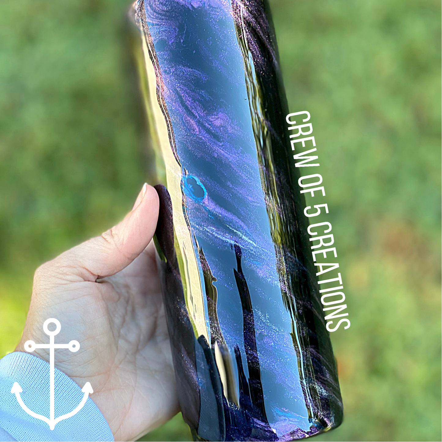Purple & Black Marble 20 oz Custom Skinny Tumbler
