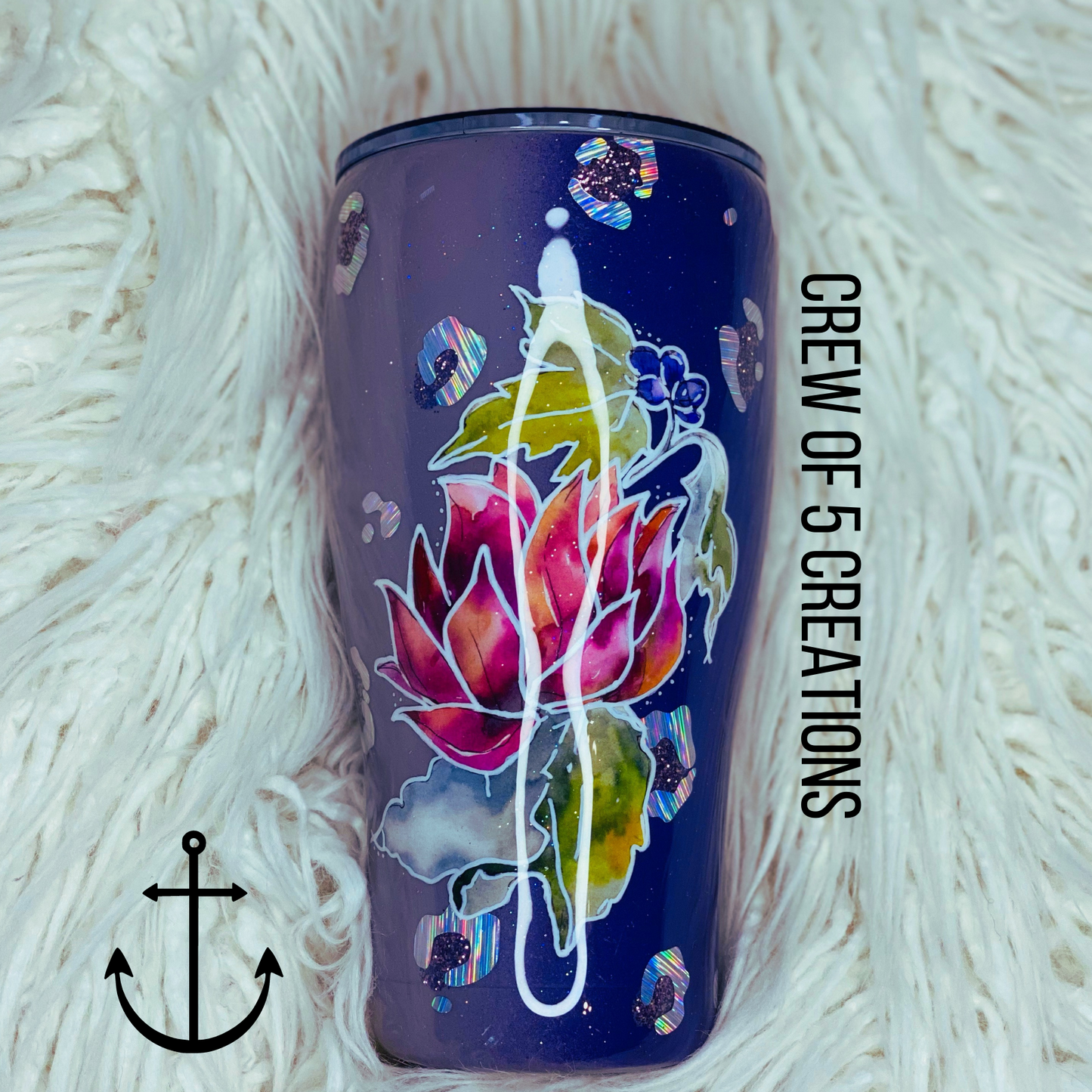 Purple Leopard Floral Custom 30 oz Modern Curve Tumbler