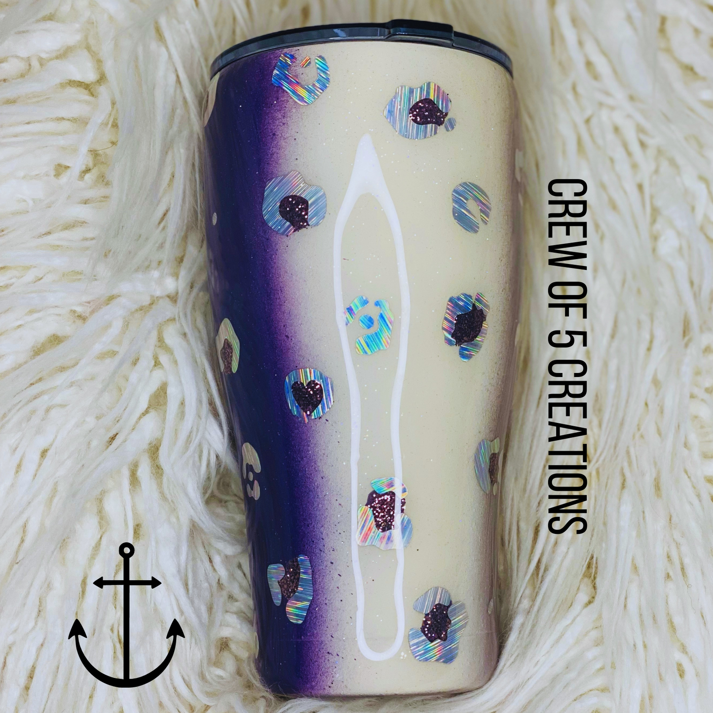 Purple Leopard Floral Custom 30 oz Modern Curve Tumbler