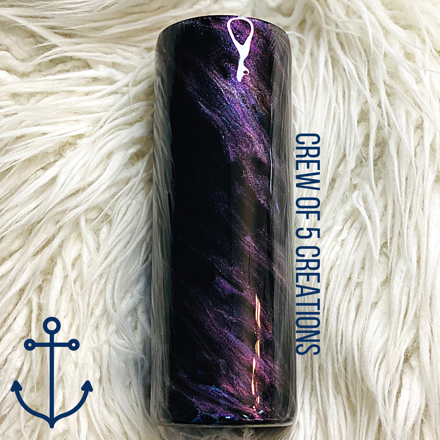 Purple & Black Marble 20 oz Custom Skinny Tumbler
