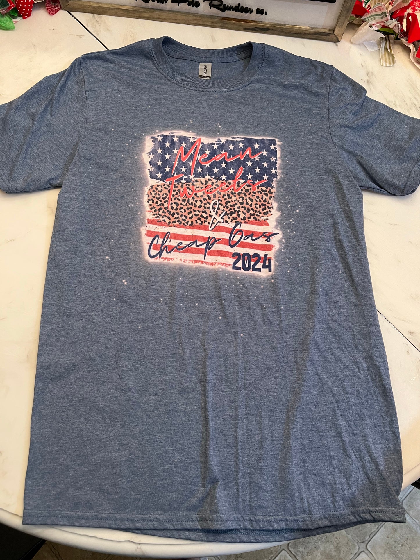 MEDIUM - Mean Tweets Cheap Gas 2024 Custom Bleached Tee