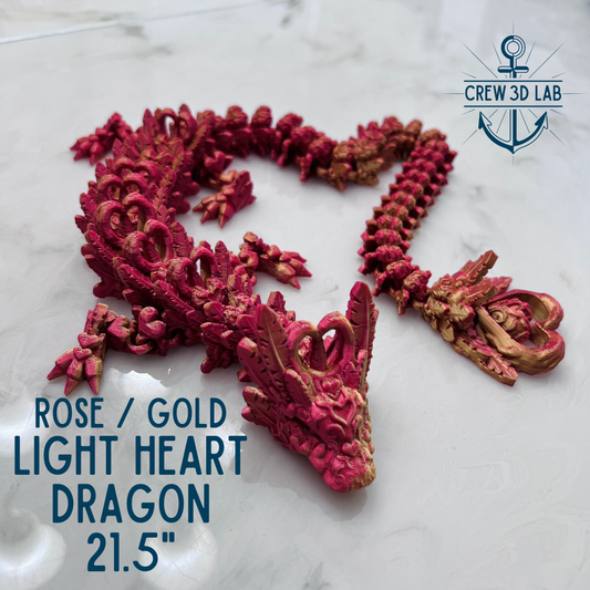 21.5" Light Heart Dragon - Rose/Gold