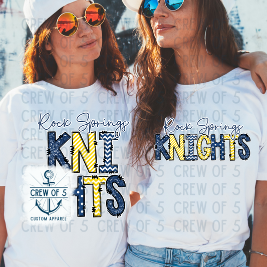 Knights Navy/Gold (Multiple Design Options)