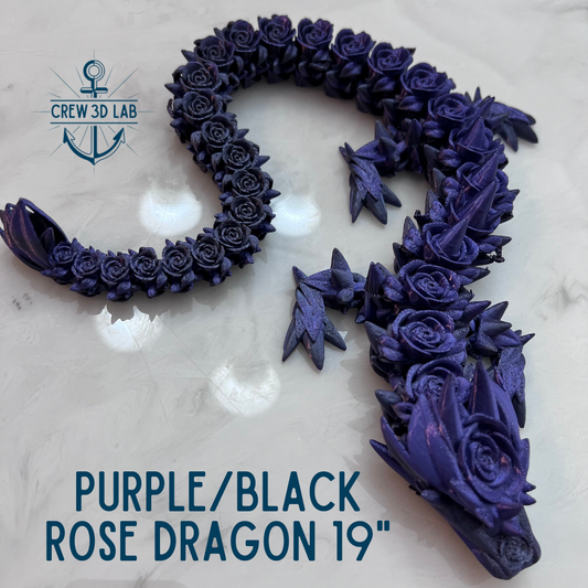 19" Rose Dragon - Purple/Black
