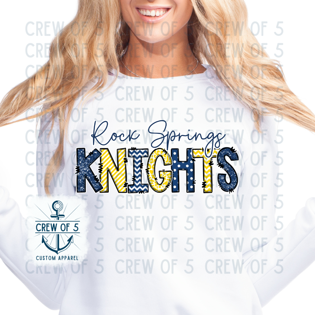 Knights Navy/Gold (Multiple Design Options)