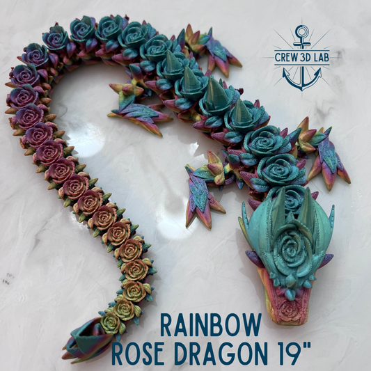 19" Rose Dragon - Rainbow