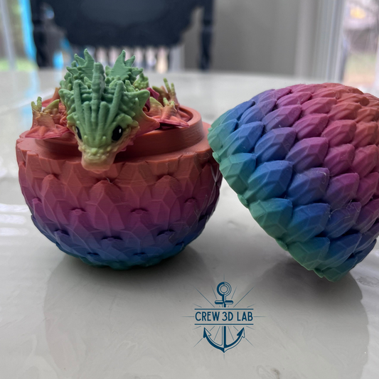 Matte Rainbow Sea Urchin Baby Dragon + Mystical Egg