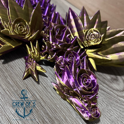 16" Rose Wing Dragon - Purple/Gold