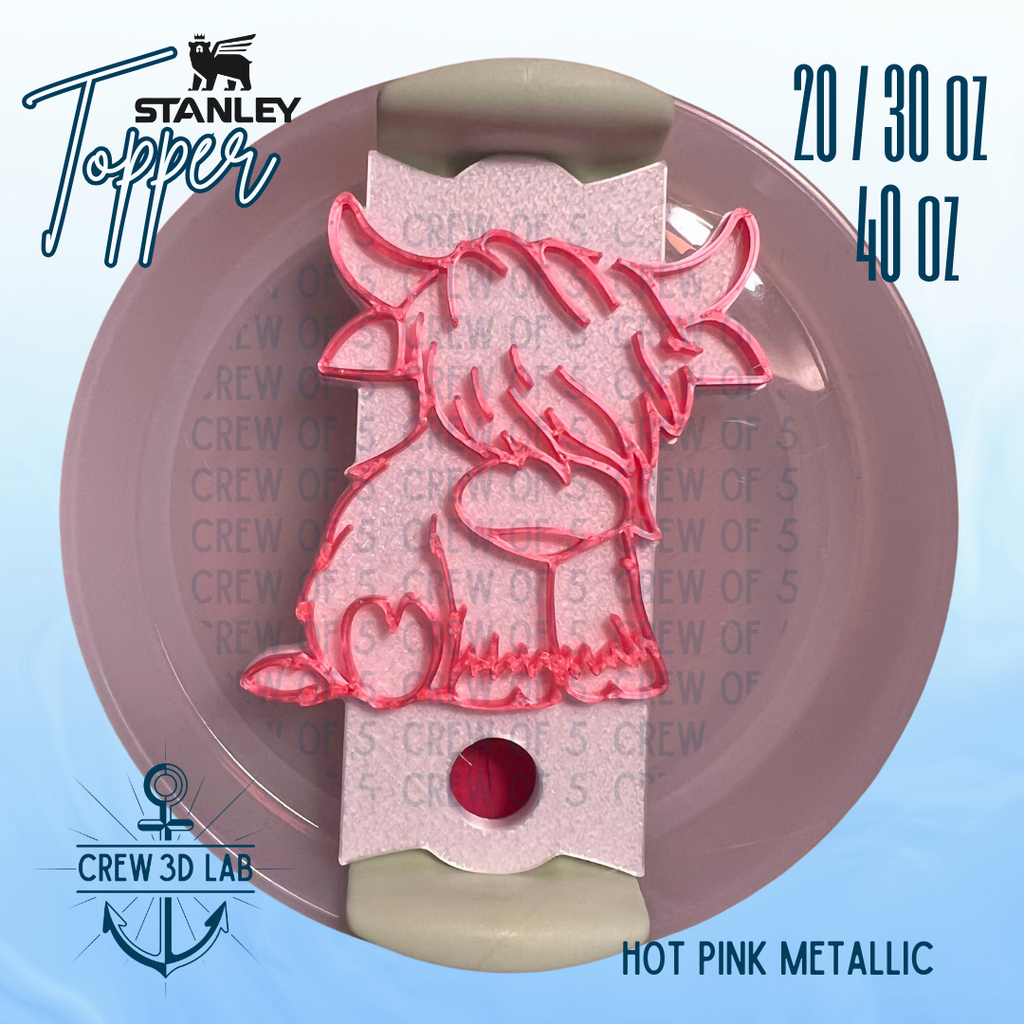 Highland Cow Tumbler Topper
