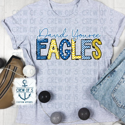 David Youree Eagles (Blue & Gold / Multiple Design Options)