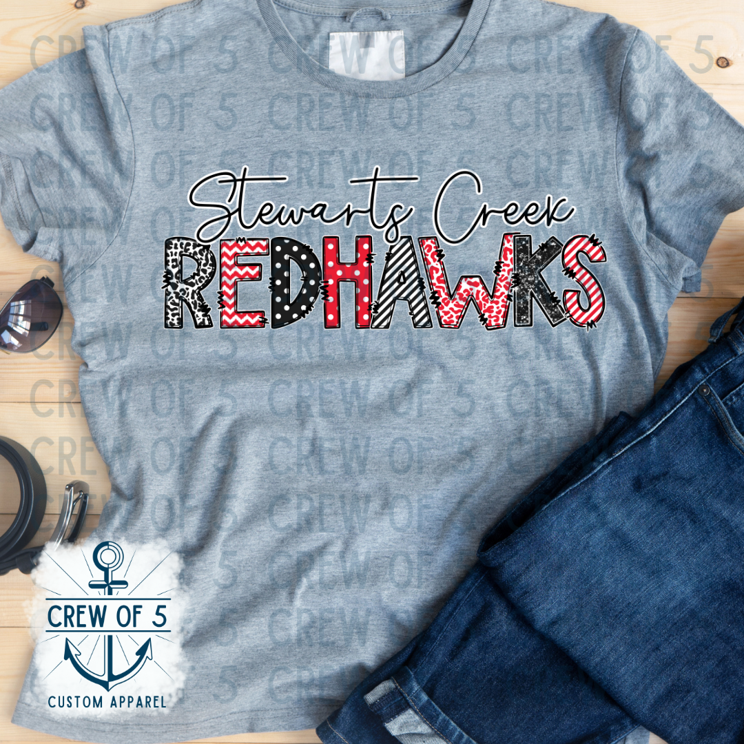 Stewarts Creek Redhawks (Red/Black, Multiple Options)