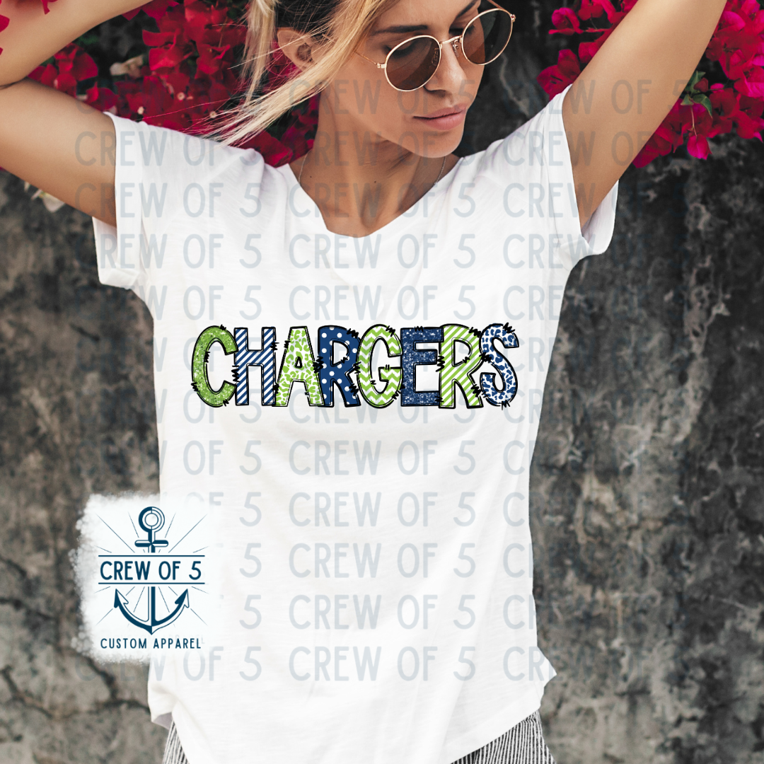 Chargers (Navy/Green, Multiple Design Options)