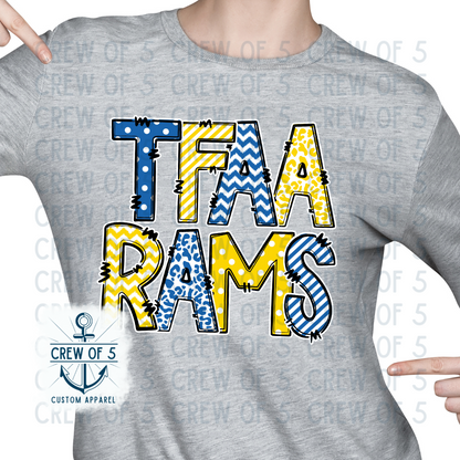 TFAA Rams Blue & Gold (Multiple Design Options)