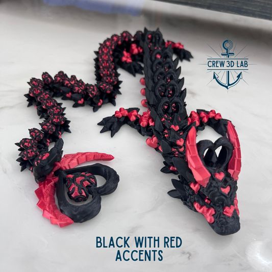 Two-Tone Dark Heart Dragon - The Horned Protector of Shadows