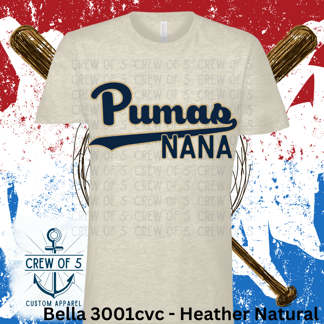 Pumas Nana (Light or Dark Letters)