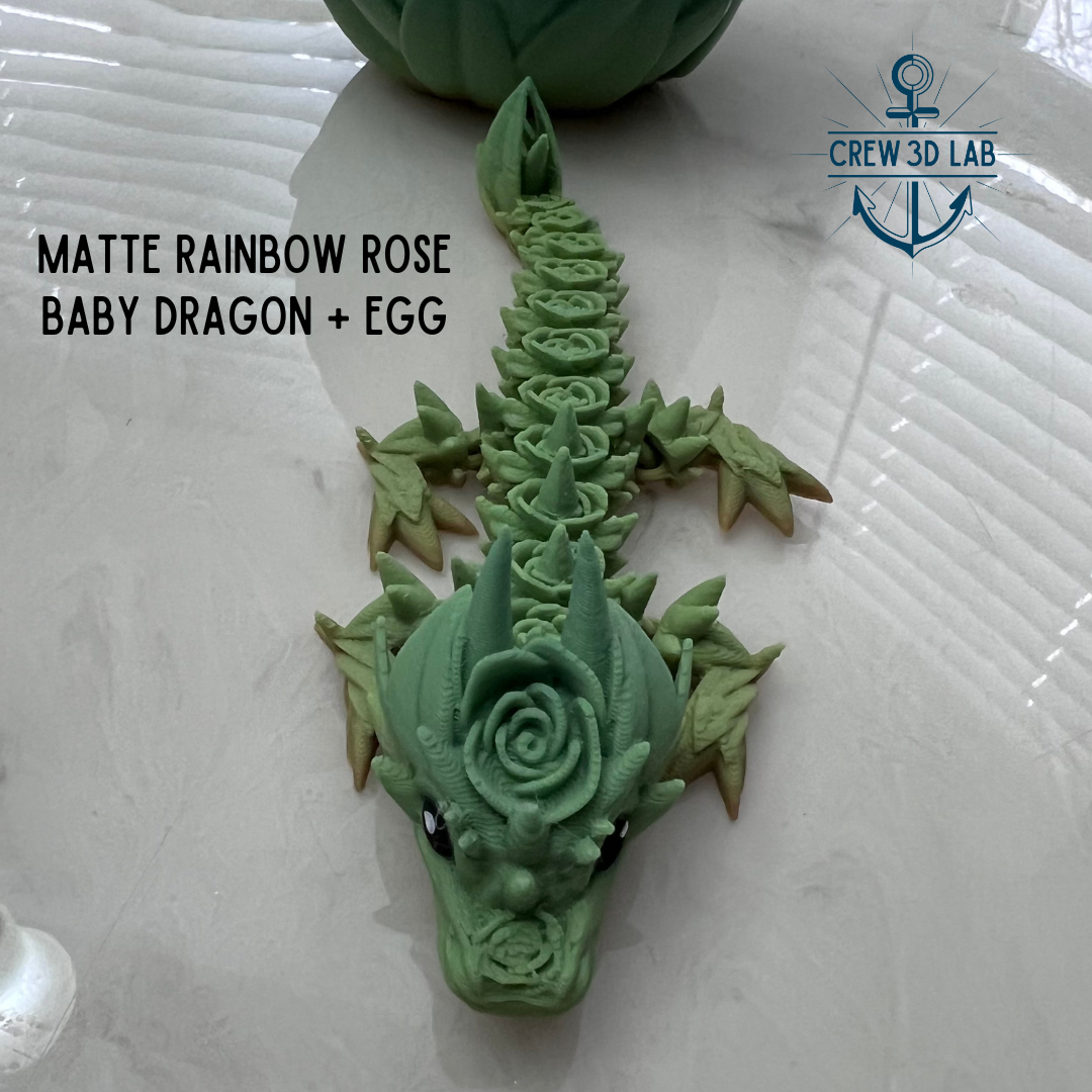 Matte Rainbow Rose Baby Dragon + Mystical Egg (2)