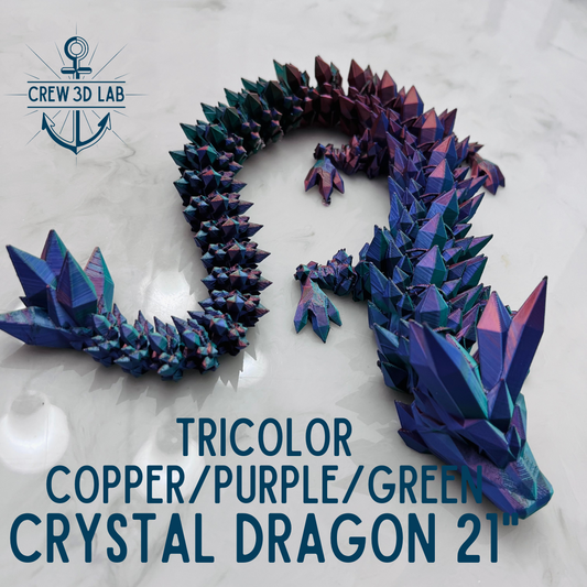 21" Crystal Dragon - TriColor (Copper/Purple/Green)