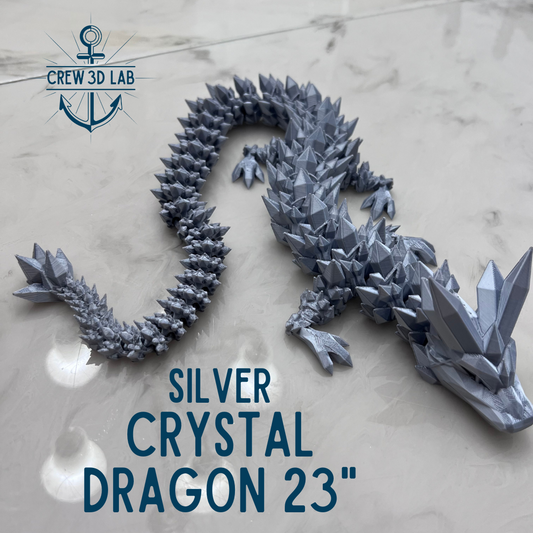 23" Crystal Dragon - Silver