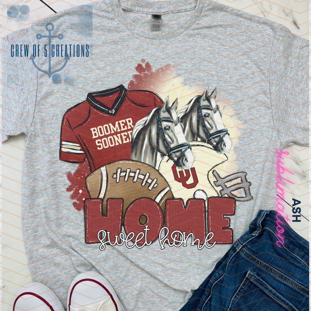 College Home Sweet Home Long Sleeve Tee (Multiple Schools Included)