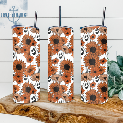 Georgie the Ghost & Sunflowers 20 oz Tumbler