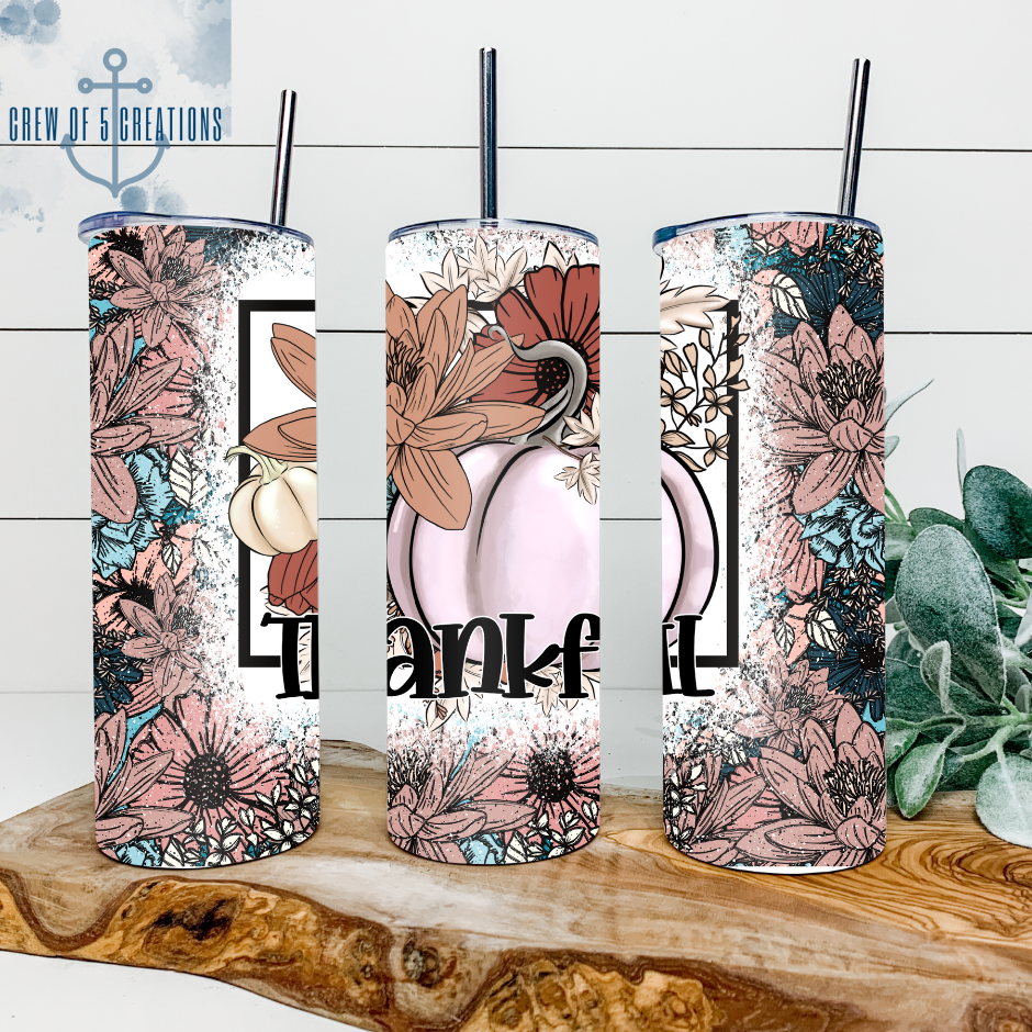 Floral Thankful 20 oz Tumbler