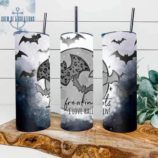 It's Freakin' Bats . . . I Love Halloween (3) 20 oz Tumbler