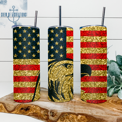 American Flag Eagle 20 oz Tumbler