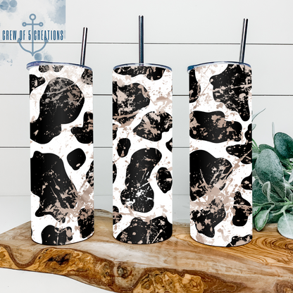 Distressed Cow Print 20 oz Tumbler